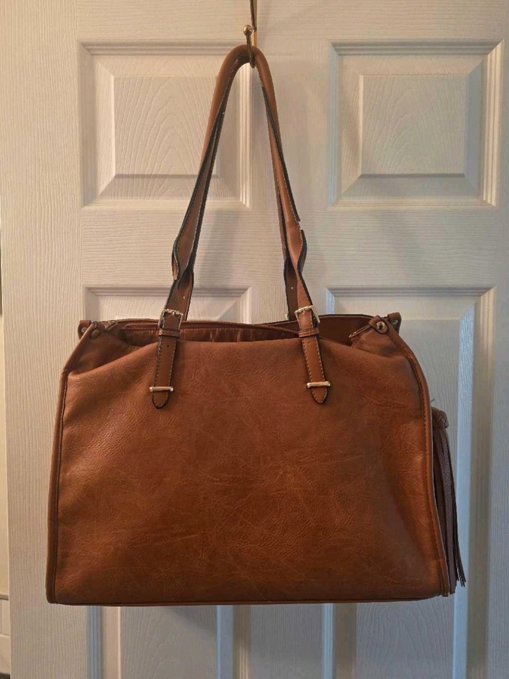 Classic Tan Leather Tote Bag